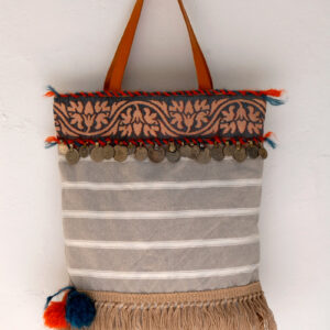 Mina's handmade bohemian tote bag
