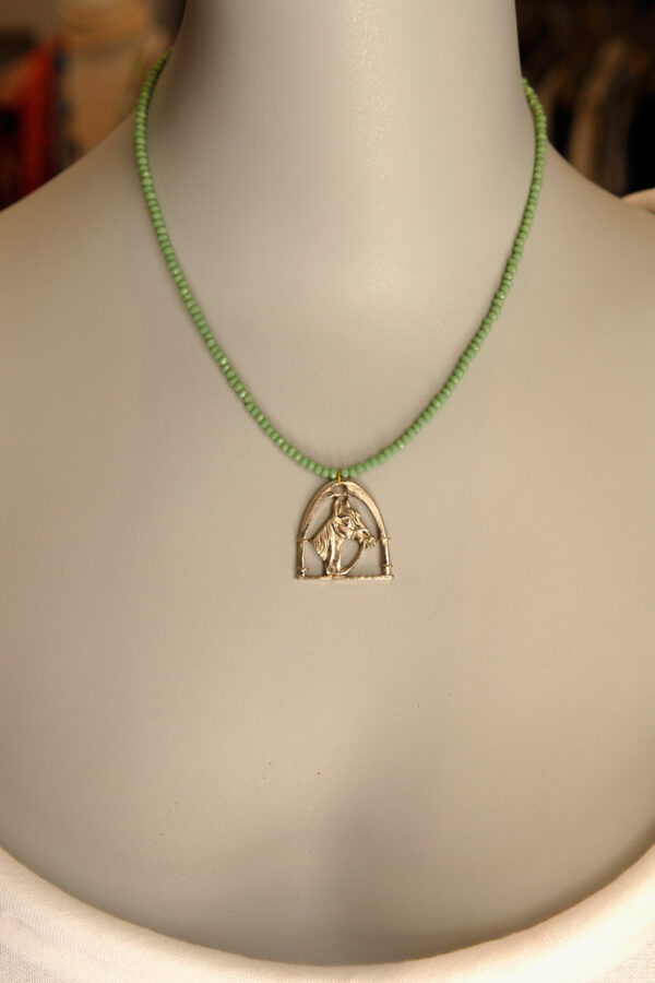 Mina's handmade light green necklace