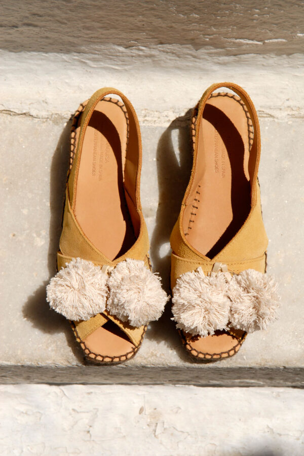 Naguisa mustard leather espadrilles