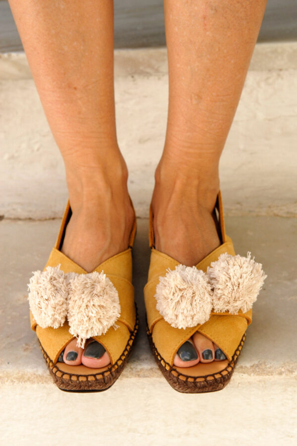 Naguisa mustard leather espadrilles