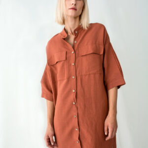 Wearing Ofilia's shirt dress